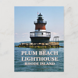 Plum Beach-fyr, vykort för Rhode island