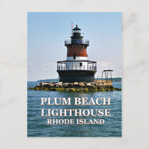 Plum Beach-fyr, vykort för Rhode island