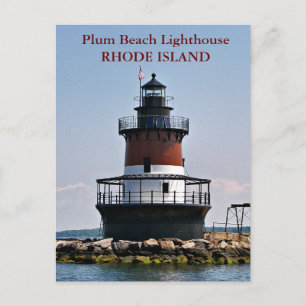 Plum Beach-fyr, vykort för Rhode island