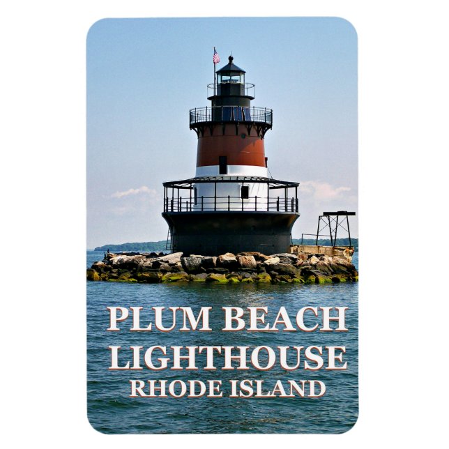 Plum Beach Lighthouse, Rhode island Photo Magnet (Vertikal)