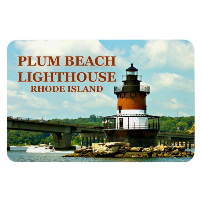 Plum Beach Lighthouse, Rhode island Photo Magnet (Horisontell)