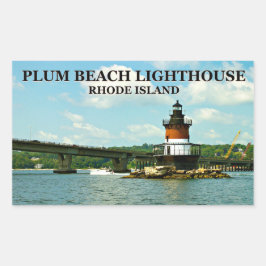 Plum Beach Lighthouse, Rhode island Stickers Rektangulärt Klistermärke