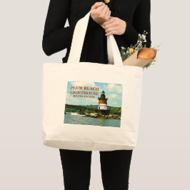Plum Beach Lighthouse, Rhode island Tote Bag Jumbo Tygkasse