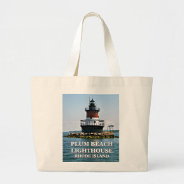 Plum Beach Lighthouse, Rhode island Tote Bag Jumbo Tygkasse