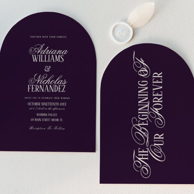 Plum Beginning Of Our Forever Wedding Inbjudningar (Skapare uppladdad)