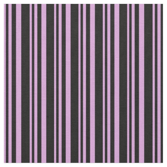 Plum & Black Linjer Mönster Tyg (Närbild)