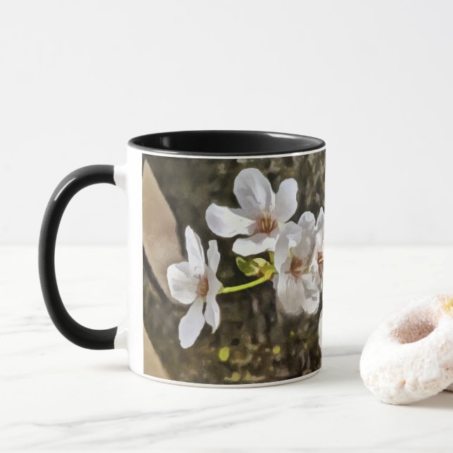 Plum Blommar Art Mugg (Med munk)