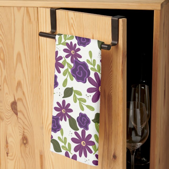 Plum Blommar Kitchen Towel Kökshandduk (Thirds Fold)