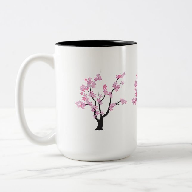 Plum Blommar Träd Två-Tonad Mugg (Vänster)