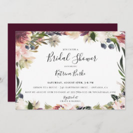 Plum Blommigt Ram Möhippa Inbjudningar