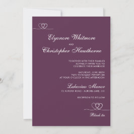 Plum Bold Elegant Chic Calligraphy Wedding Inbjudningar