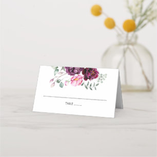 Plum Burgundy och  Blommigt Placeringskort