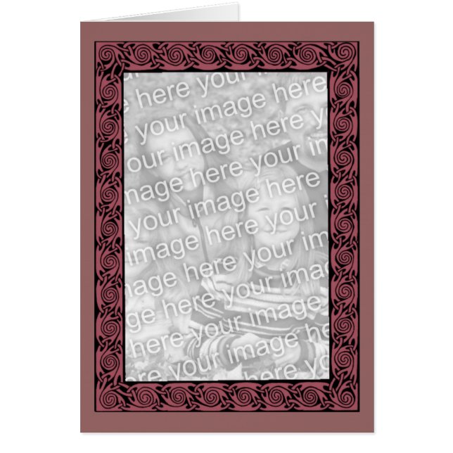 Plum Celtic Gräns Design Photo Card Hälsningskort (Framsidan)