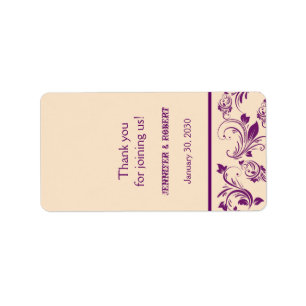 Plum Champagne Rulla Bröllop Lip Balm-etikett Adressetikett