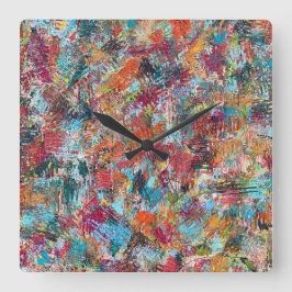 Plum Crazy Wall Clock Fyrkantig Klocka