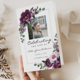 Plum Firande i Life Folded Funeral Program