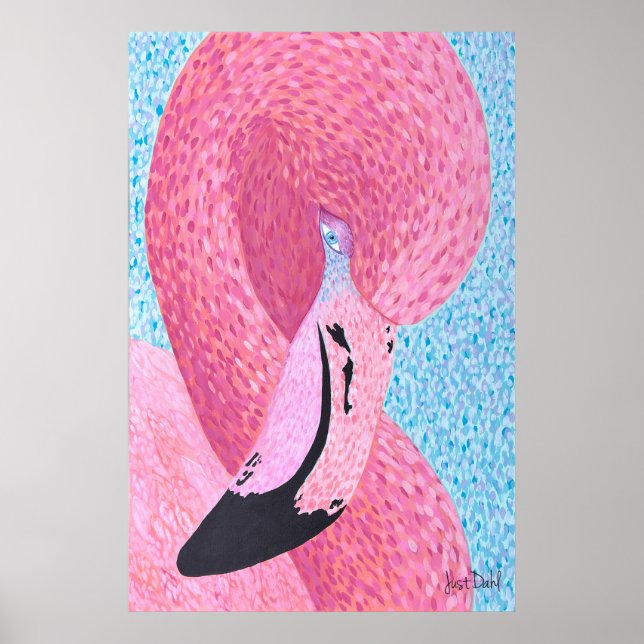 Plum Flamingo Stor Tryck - Just Dahl (Framsidan)
