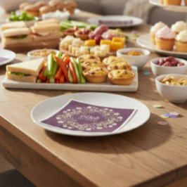 Plum Floral Wreath 60th Birthday Paper Napkins Pappersservett