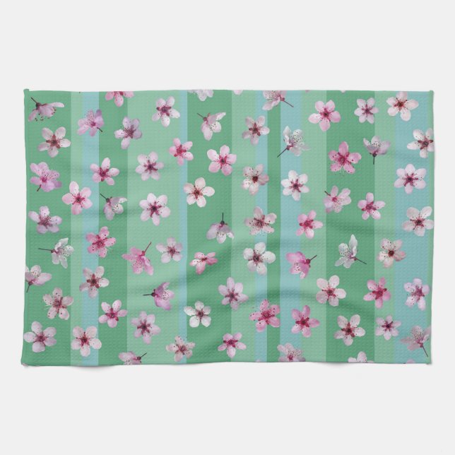 Plum Flowers Rand Dishtowel Kökshandduk (Horisontell)