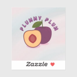 Plum Fruit Sticker – Cute Purple Plum Illustration Klistermärken