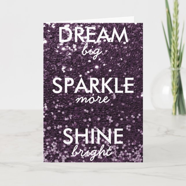 Plum Glitter Dream Gnistra Shine Kort (Framsida)