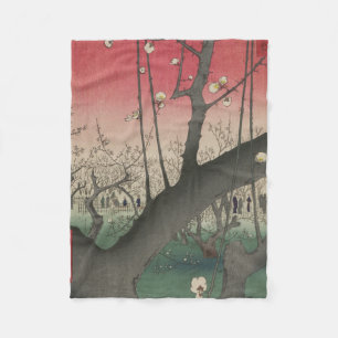 Plum Gods japansk edo Woodblock Plum Fleecefilt