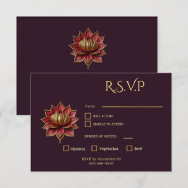 Plum Gothic Response Card Lotus Flower OSA Kort