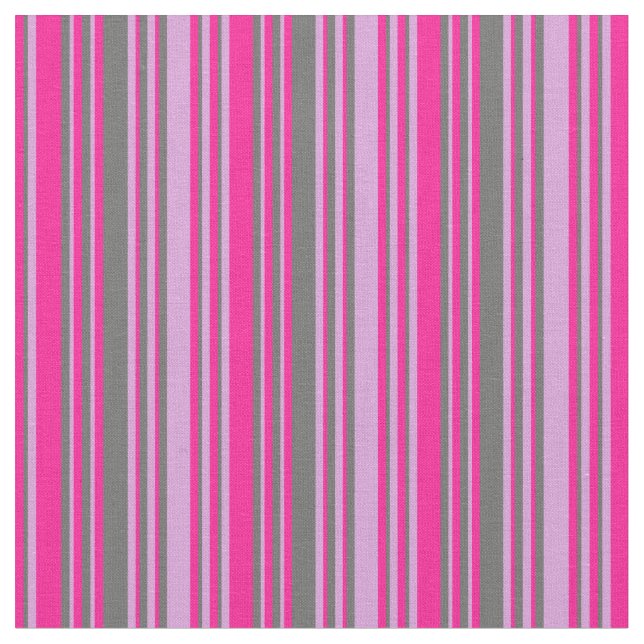 Plum, Grått och djup Rosa, indränkt/stripe Mönster Tyg (Närbild)