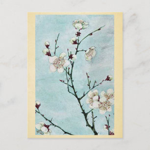 Plum grenar med blommarna Ukiyo-e. Vykort