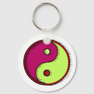 Plum Grönt Windblown Yin Yang Nyckelring