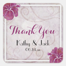 Plum hibiscus bröllop-dekal