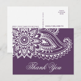 Plum Indian Paisley Tack Vykort