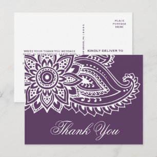 Plum Indian Paisley Tack Vykort