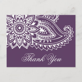 Plum Indian Paisley Tack Vykort