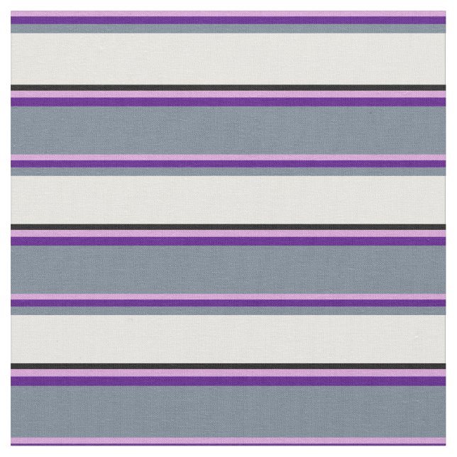 Plum, indigofärg, skifferGrått, vit och svart Färg Tyg (Närbild)