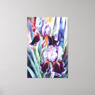 *~* PLUM Iris Flower Artsy Iris Painting AP84 Canvastryck