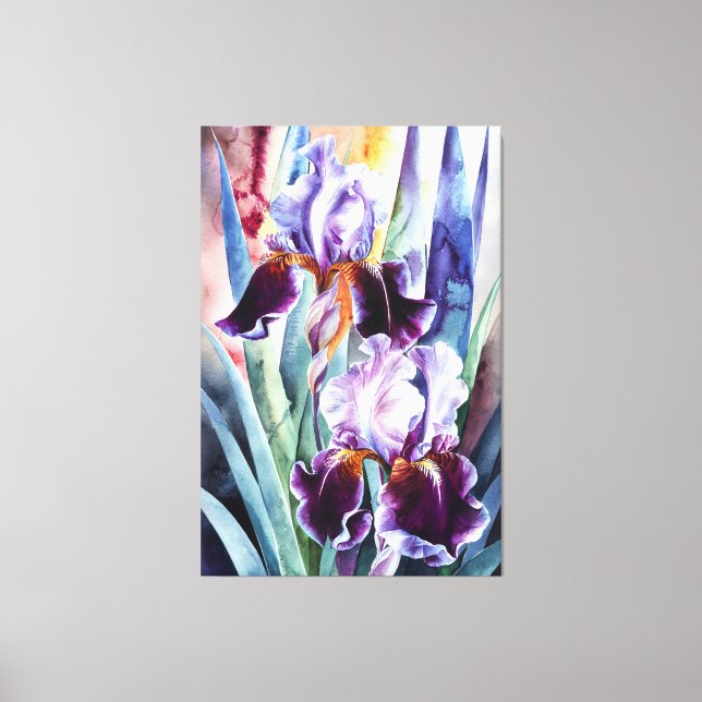*~* PLUM Iris Flower Artsy Iris Painting AP84 Canvastryck (Framsida)