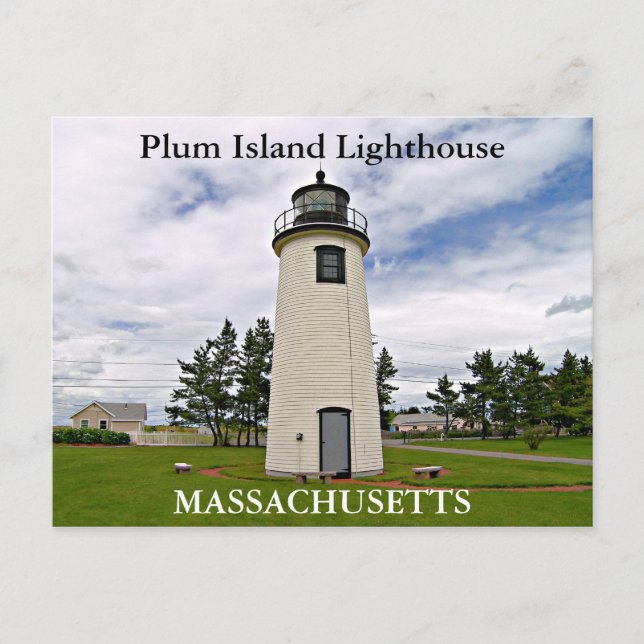 Plum Island Lighthouse, Massachusetts Postcard Vykort (Framsida)