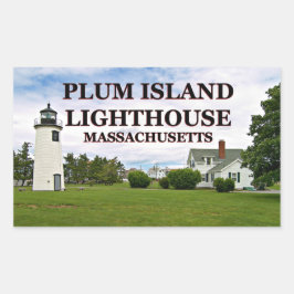 Plum Island Lighthouse, Massachusetts Stickers Rektangulärt Klistermärke