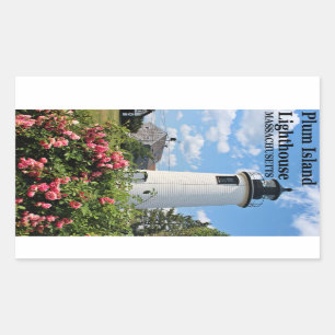 Plum Island Lighthouse, Massachusetts Stickers Rektangulärt Klistermärke