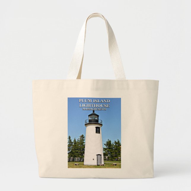 Plum Island Lighthouse, Massachusetts Tote Bag Jumbo Tygkasse (Framsidan)