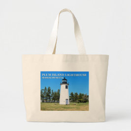 Plum Island Lighthouse, Massachusetts Tote Bag Jumbo Tygkasse