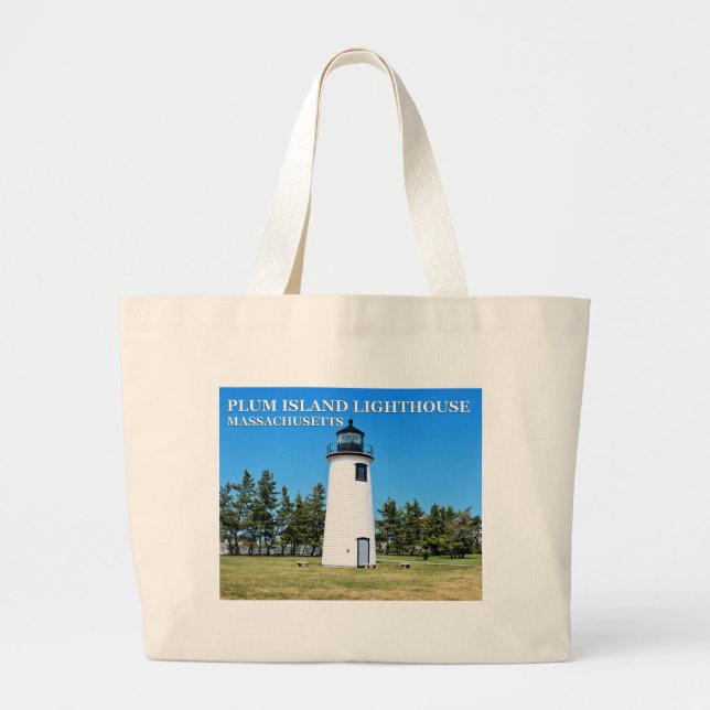 Plum Island Lighthouse, Massachusetts Tote Bag Jumbo Tygkasse (Framsidan)