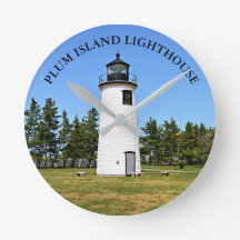 Plum Island Lighthouse, Massachusetts Wall Clock