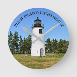 Plum Island Lighthouse, Massachusetts Wall Clock Rund Klocka