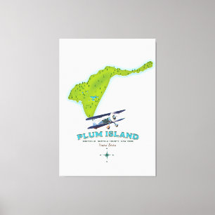 Plum Island, Southold Suffolk county, New york kar Canvastryck
