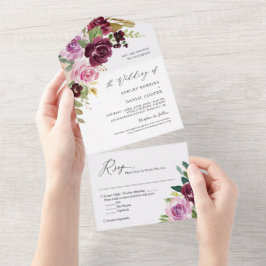 Plum Lavender Lila Blommigt Bröllop