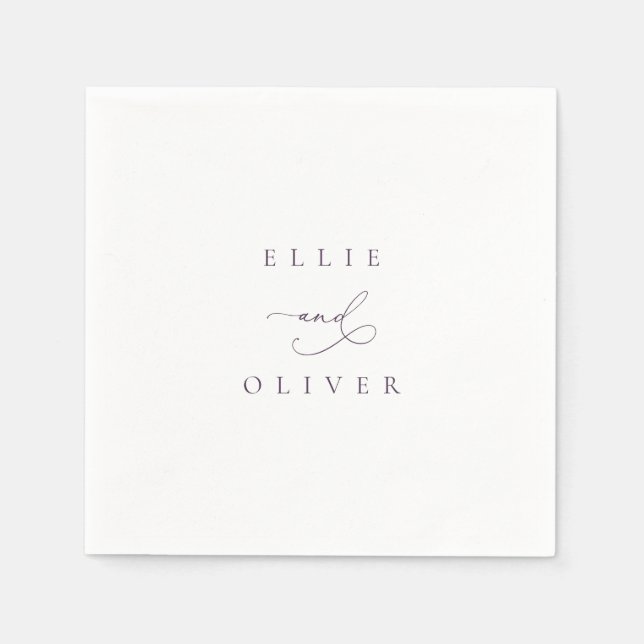 Plum Lila Boho Bröllop Modern Cocktail II Pappersservett (Framsidan)