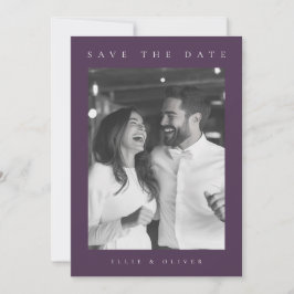 Plum Lila Boho Photo Save Date I Inbjudningar