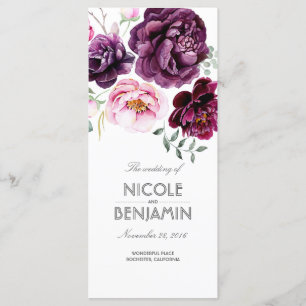 Plum Lila Boho Watercolor Blommigt Program